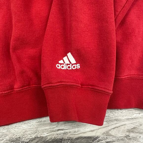 Vintage Y2K Adidas University Of Kansas Jayhawks Red Mens M Crewneck Sweatshirt - Picture 10 of 10